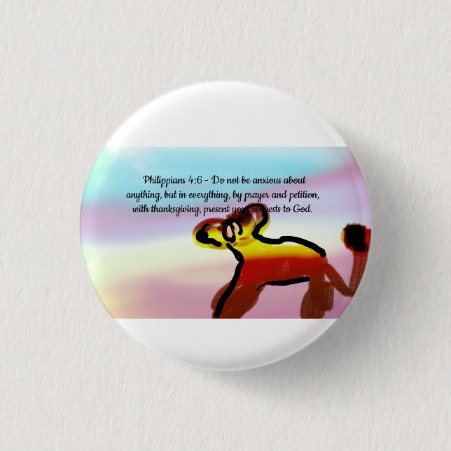 jesus get this  3 cm round badge (Front)