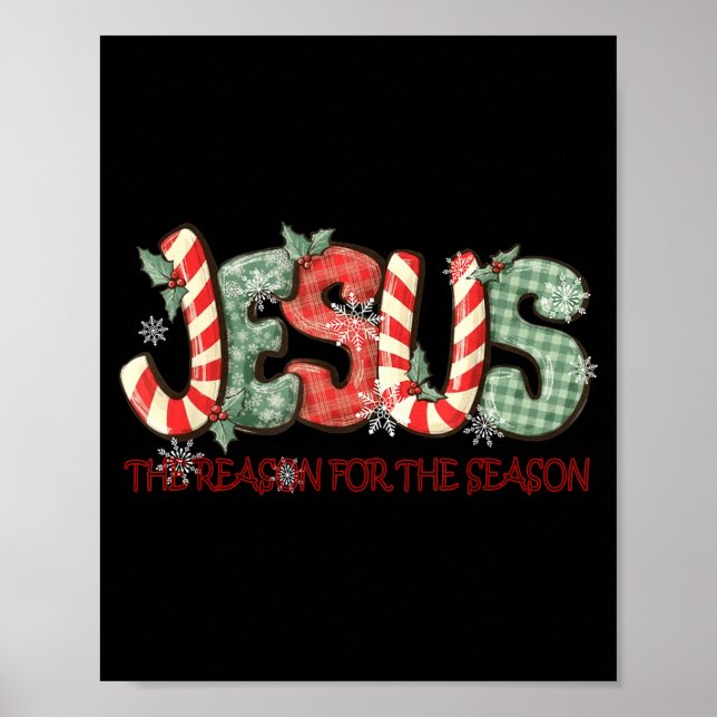 Jesus Gift Reason For The Season Faith Christmas C Poster (Front)