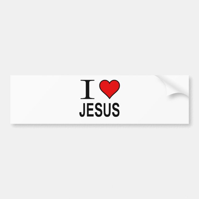 Jesus Gifts I Love Jesus Bumper Sticker (Front)