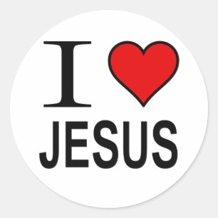 Jesus Gifts I Love Jesus Classic Round Sticker