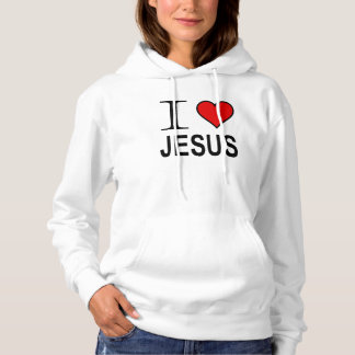Jesus Gifts I Love Jesus Logo fleece pullover