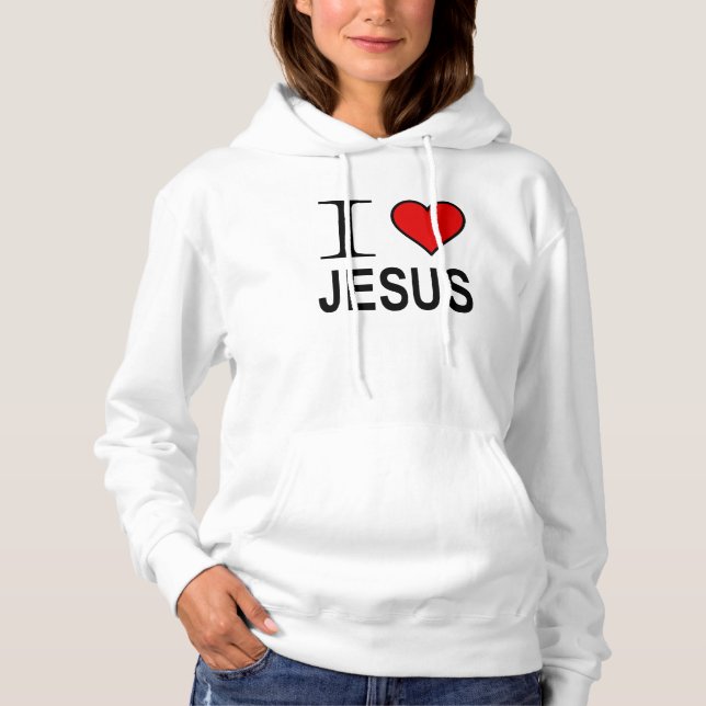 Jesus Gifts I Love Jesus Logo fleece pullover (Front)