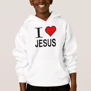 Jesus gifts I love Jesus logo on a hoodie