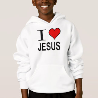Jesus gifts I love Jesus logo on a hoodie