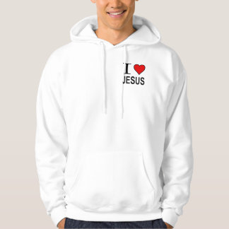 Jesus Gifts I Love Jesus Logo on a zip jacket Hoodie