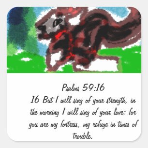 Jesus give love and strength, square sticker