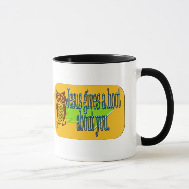 Jesus gives a hoot about you coffee mug (Right)