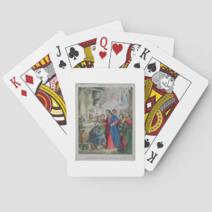 Jesus Gives Sight to One Born Blind, from a bible Playing Cards