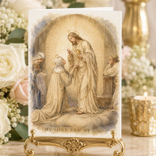 Jesus Gives the Holy Eucharist to Mother Mary Card