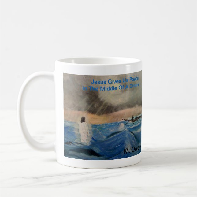Jesus Gives Us Peace In The Middle Of A Storm! Coffee Mug (Left)