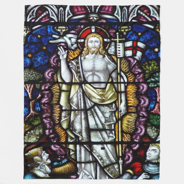 JESUS GLASS WINDOW FLEECE BLANKET (Front)