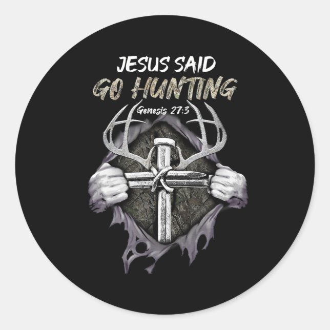 Jesus Go Hunting Genesis 273 Hunting Christian  Classic Round Sticker (Front)