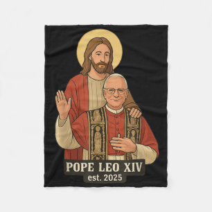 Jesus God Bless Pope Leo Xiv Fleece Blanket