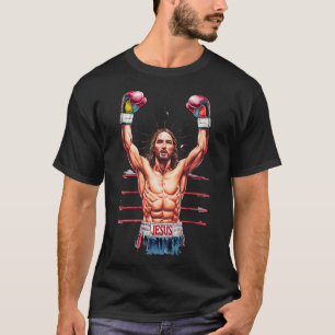 Jesus God Kickboxing Or Boxing Victory Funny Meme T-Shirt