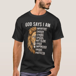 Jesus God Says I Am Lion Christian Men s T-Shirt