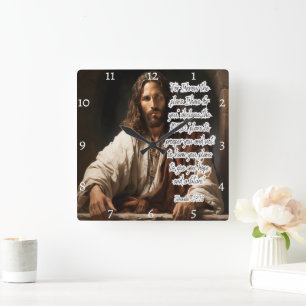 Jesus: God's Plans, Hope, Future Square Wall Clock