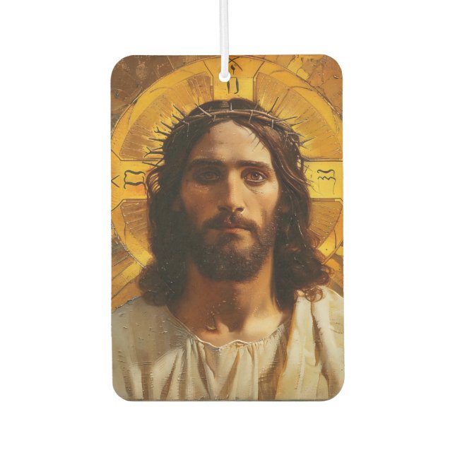 Jesus Gold Religious Car Air Freshener (Front)
