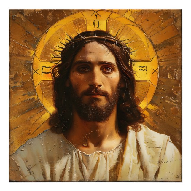 Jesus Gold Religious Photo Print (Front)
