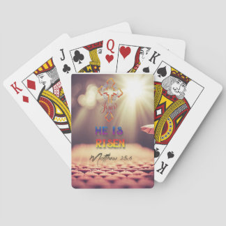 Jesus Golden Cross He Is Risen Matthew 28:6 Playing Cards