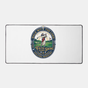 Jesus Golf Shirt Faith Based Design_1 Desk Mat