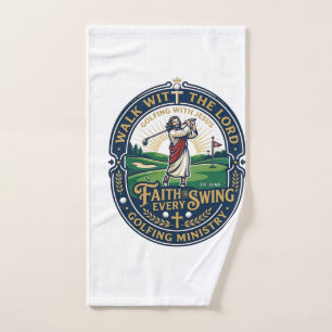 Jesus Golf Shirt Faith Based Design_1 Hand Towel