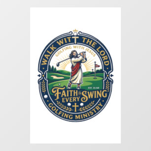 Jesus Golf Shirt Faith Based Design_1 Window Cling
