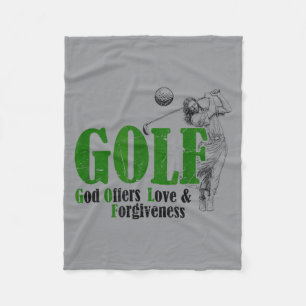 Jesus Golf Sport God Offer Love And Forgiveness Fleece Blanket