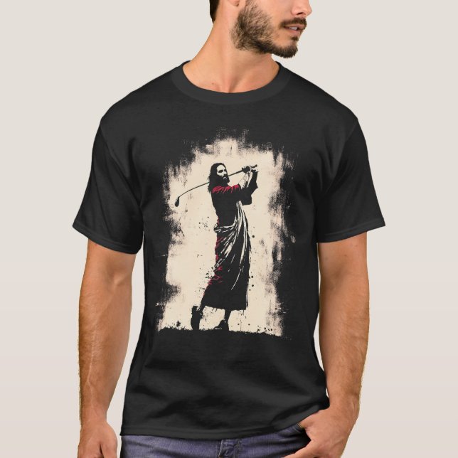 Jesus Golfer Funny Christian Religious Golf Sports T-Shirt (Front)
