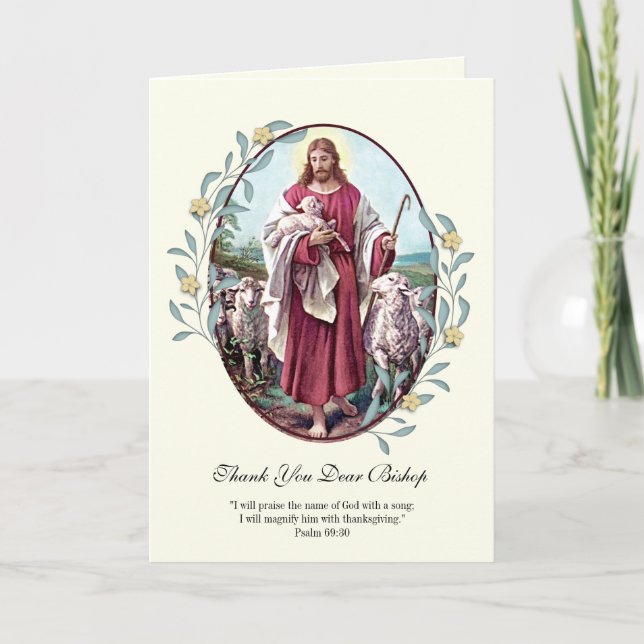 Jesus Good Shepherd Bishop Encouragement Card (Front)