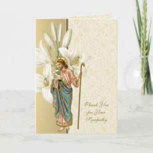 Jesus Good Shepherd Christian Condolence Thank You Card