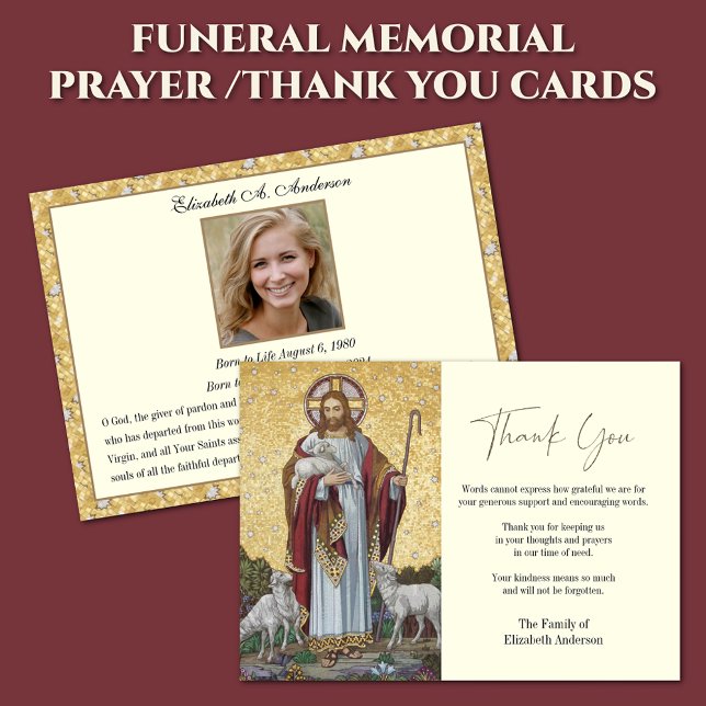 Jesus Good Shepherd Funeral Condolence Sympathy Thank You Card (Creator Uploaded)