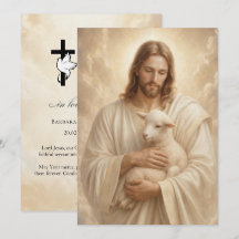 Jesus Good Shepherd Funeral Prayer 5x7 inch Card
