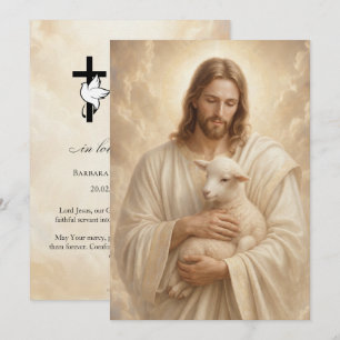 Jesus Good Shepherd Funeral Prayer 5x7 inch Card