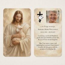 Jesus Good Shepherd Funeral Prayer Card