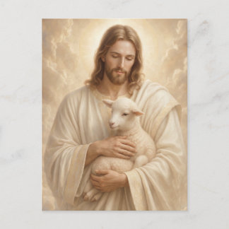 Jesus Good Shepherd Funeral Prayer Postcard