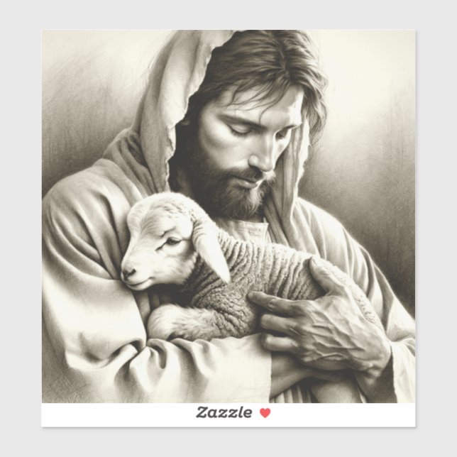 JESUS Good Shepherd large decal sticker (Sheet)