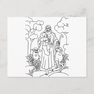 Jesus good shepherd postcard
