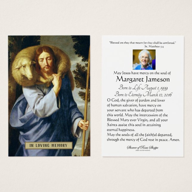 Jesus Good Shepherdi Religious Sympathy Funeral (Front & Back)