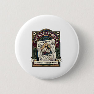 Jesus Gospel Newspaper Jesus Newspaper Christian F 6 Cm Round Badge