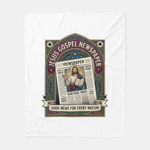 Jesus Gospel Newspaper Jesus Newspaper Christian F Fleece Blanket