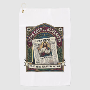 Jesus Gospel Newspaper Jesus Newspaper Christian F Golf Towel