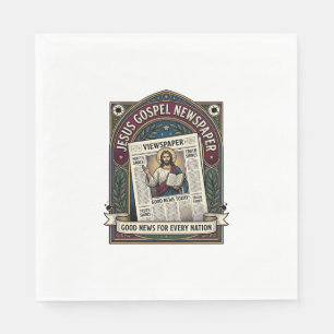 Jesus Gospel Newspaper Jesus Newspaper Christian F Napkin