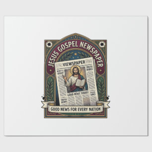 Jesus Gospel Newspaper Jesus Newspaper Christian F Wrapping Paper