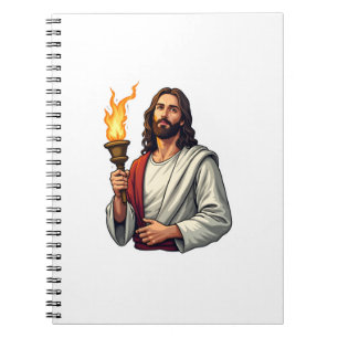 Jesus Gospel Torch Vintage Engraving Tee 2 Notebook
