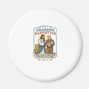 Jesus Grandparents Babysitting Humour Shirt Faith  Magnet