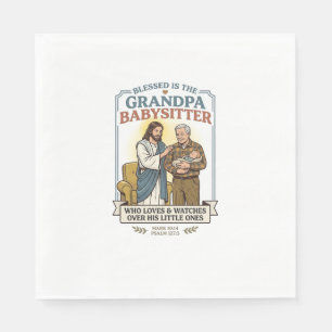 Jesus Grandparents Babysitting Humour Shirt Faith  Napkin