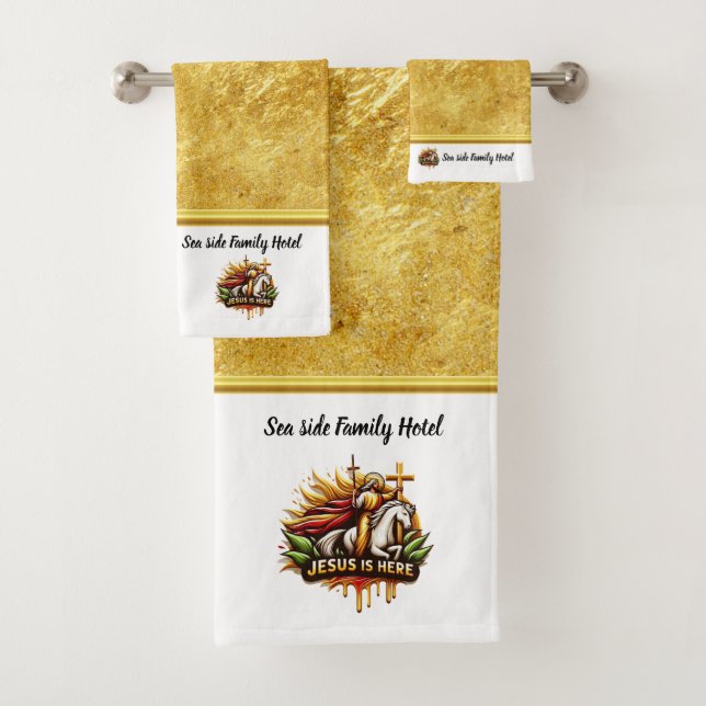 Jesus Guides Us Towards Eternal Peace Bath Towel Set (Insitu)