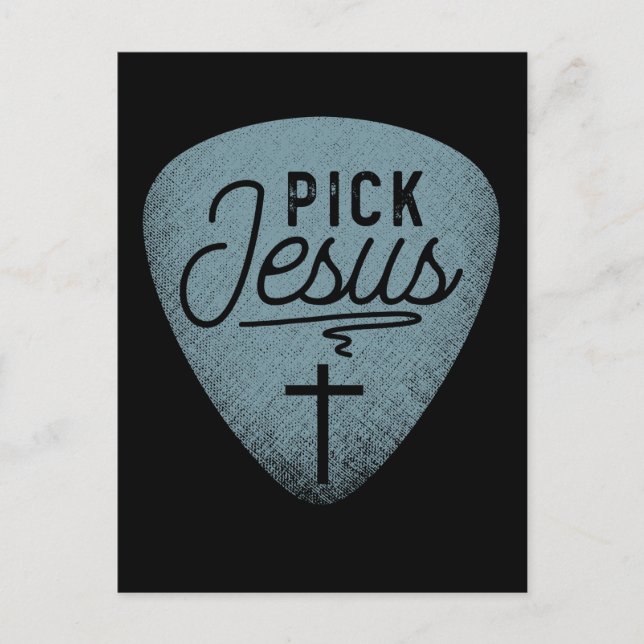 Jesus Guitar Pick Music Religious Guitar Player Postcard (Front)