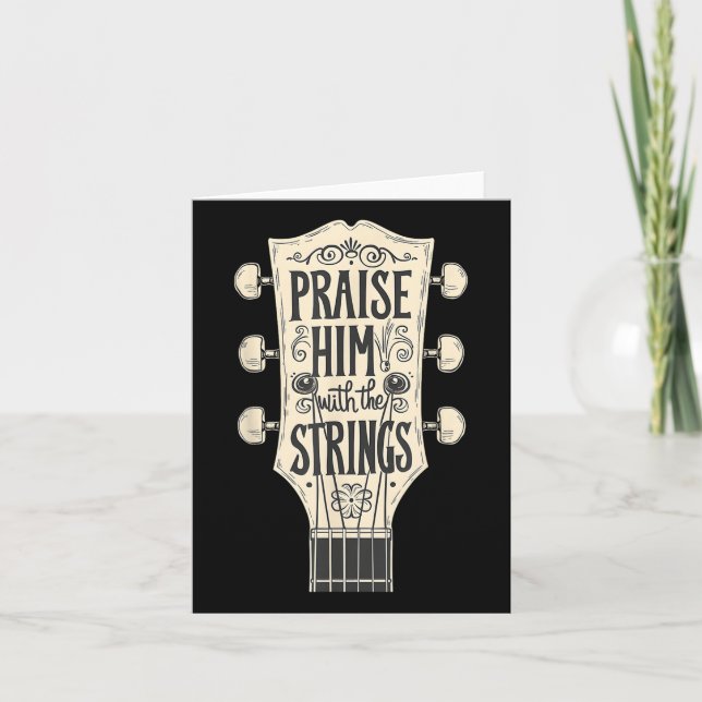 Jesus Guitarists Praise Him With The Strings Acous Card (Front)