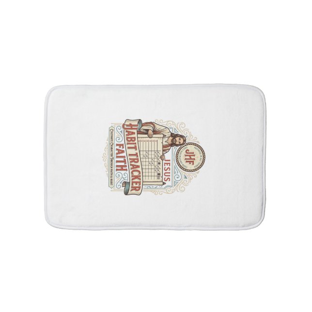 Jesus Habit Tracker Faith Jesus Habit Tracker Chri Bath Mat (Front)